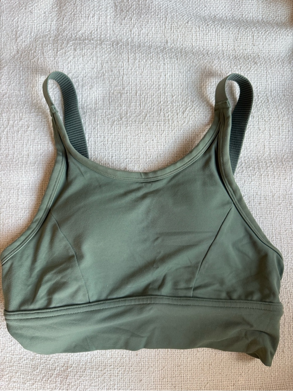 aerie Olive Green High Neck Low Back Sports Bra